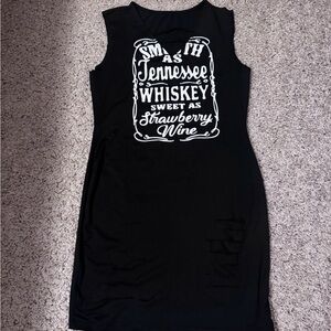 Black Graphic Dress with White Text
